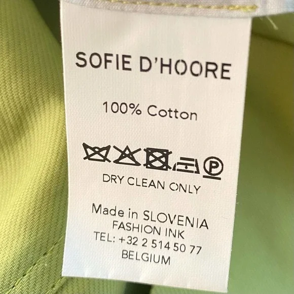 Sofie D'Hoore Piccolo High Waist Straight Cropped Pant Green